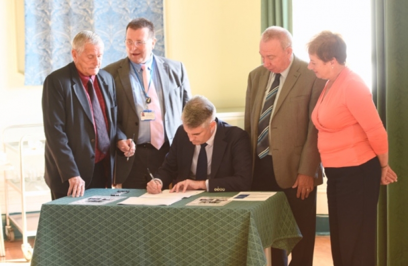 James Cartlidge MP signing Sudbury Bypass Petition