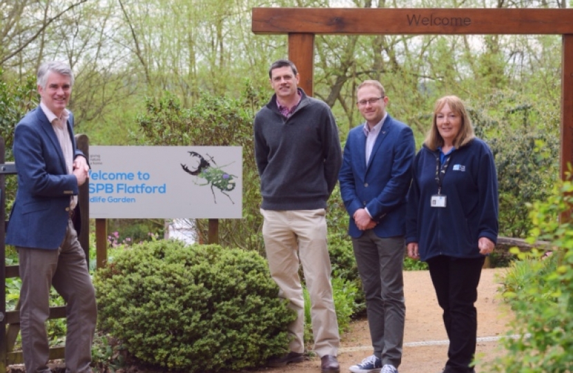 South Suffolk MP James Cartlidge visited the RSPB Wildlife Garden