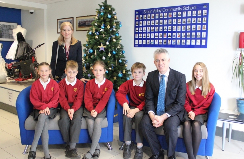 James Cartlidge MP with Clare Primary School Children 