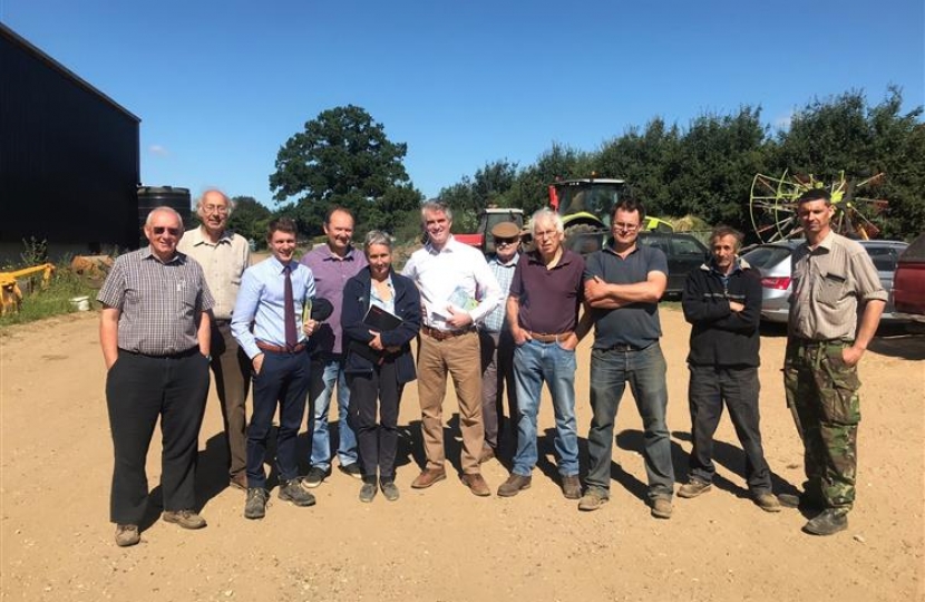James Cartlidge, the MP for South Suffolk, meets members of the National Farmers Union (NFU) in Polstead. 
