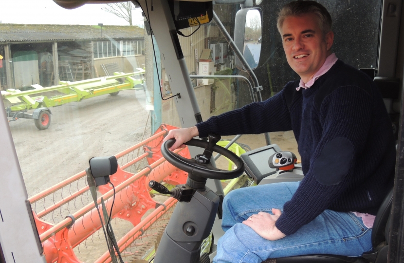 James Cartlidge MP Combine Harvester