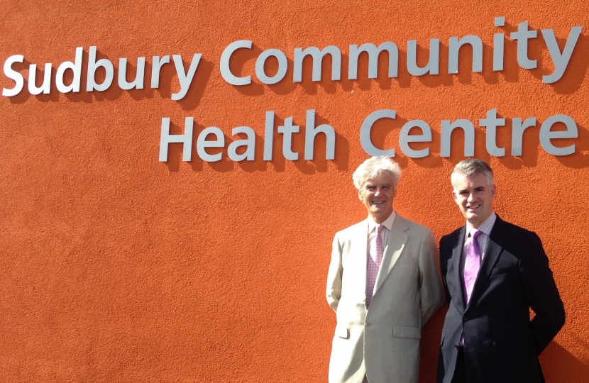 James cartlidge MP Sudbury Community Health Centre